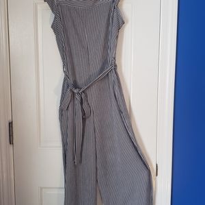 Navy and White Jumpsuit